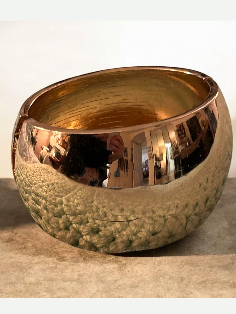 Vintage Gold Tone Large Clamper Bracelet